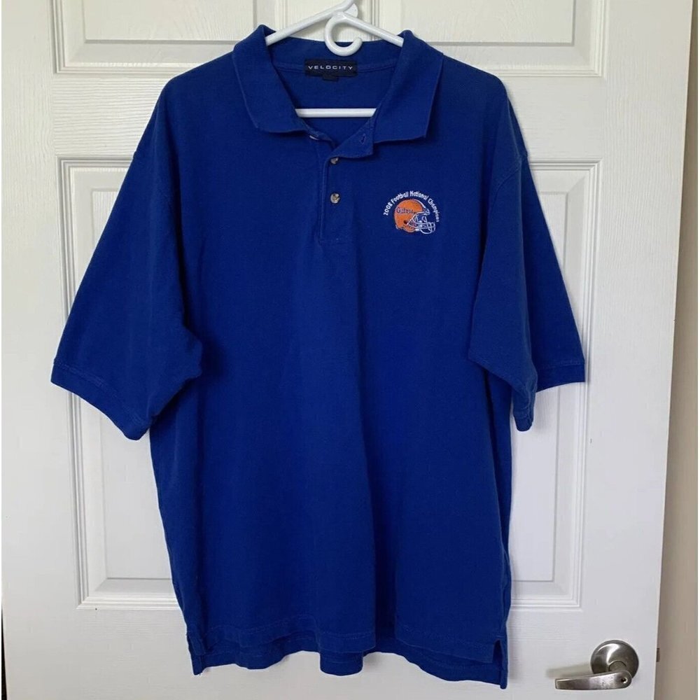 Florida Gators 2008 National Champions Men’s 2XL Blue Short Sleeve Polo Shirt